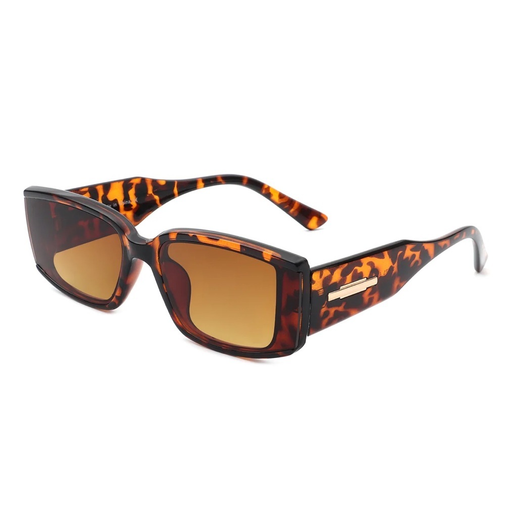 Women’s Rectangle Retro Thick Frame Cat Eye Sunglasses - Picture 3 of 6
